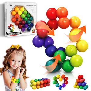 dr.kbder sensory fidget toys for kids toddler, autism rainbow fidget ball autistic gift quiet cool adhd desk toys, airplane travel toys stocking stuffers for girls boy 1-12 year old age, non-magnetic