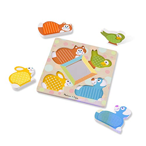 Melissa & Doug K's Kids Hungry Pelican Soft Baby Educational Toy & First Play Touch & Feel Puzzle – Peek-a-Boo Pets