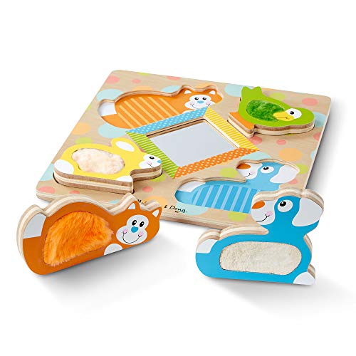 Melissa & Doug K's Kids Hungry Pelican Soft Baby Educational Toy & First Play Touch & Feel Puzzle – Peek-a-Boo Pets