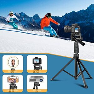 UBeesize 67" Extendable Phone Tripod, Detachable Cell Phone Tripod for Live Stream, Video Recording, Photography, Compatible with Cellphones/Camera/Projector/GoPro/Ring Light