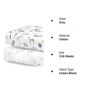 Pobibaby - 2 Pack Premium Fitted Baby Boy Crib Sheets for Standard Crib Mattress - Ultra-Soft Cotton Blend, Safe and Snug, and Stylish Woodland Crib Sheet (Explore)