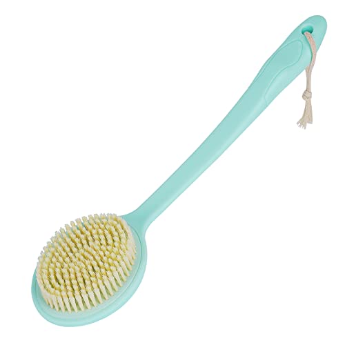 Olpchee Long Handle Bath Shower Body Brush Back Scrubber with Super Soft Nylon Bristles (Blue)