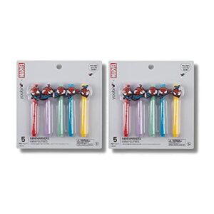 Yoobi x Marvel Mini Markers for Kids w/Spider-Man Charms (2 Pack) – Pastel & Bright Colored Markers in Red, Lavender, Mint, Blue, & Yellow w/Interchangeable Silicone Charms – Pastel Kids Markers