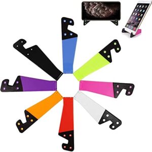 8 PCS Universal Pocket-Sized Colorful Portable Foldable V Model Mobile Phone Holder, SourceTon Desktop Stand Mount Holder Cradle Compatible with iPads,Tablets,E-Readers,Cellphones, Kindles, Pack of 8