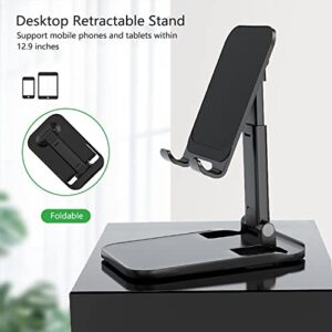 RANKTOP Adjustable Cell Phone Stand for Desk, Phone Holder can Adjustable Height and Compatible with Almost All Smart Phone as iPhone 13 Pro Xs Max Xr X Se 22 7 6 6s Plus SE 5 and Android Phone