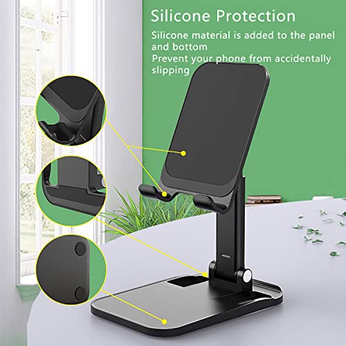 RANKTOP Adjustable Cell Phone Stand for Desk, Phone Holder can Adjustable Height and Compatible with Almost All Smart Phone as iPhone 13 Pro Xs Max Xr X Se 22 7 6 6s Plus SE 5 and Android Phone