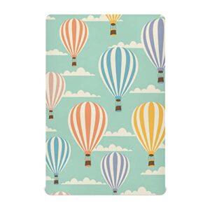 wellday hot air balloon clouds crib sheets for boys and girls, fitted baby crib sheets soft and breathable mini crib sheets 52 x 28 x 9 inches