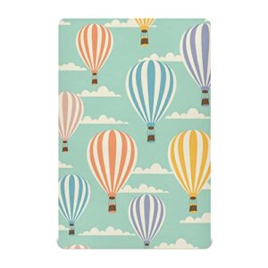 WELLDAY Hot Air Balloon Clouds Crib Sheets for Boys and Girls, Fitted Baby Crib Sheets Soft and Breathable Mini Crib Sheets 52 X 28 X 9 Inches