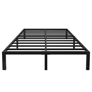 yookare 14 inch tall 3500lbs heavy duty metal bed frame/ with storage/ mattress foundation/ steel slats platform/ noise free/ no box spring needed,queen