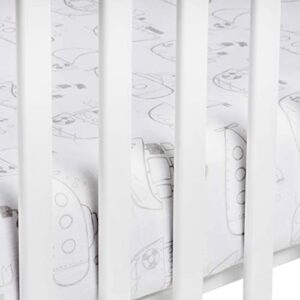 Andi Mae Crib Sheet - Grey Boats -100% Jersey Cotton - Fits Standard Crib or Toddler Mattresses