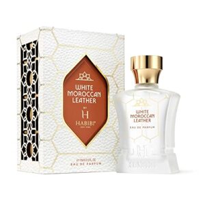 h habibi white moroccan leather - eau de parfum fragrance for men - citrus, spicy, woody fresh scent. long-lasting, unique cologne perfect blend, daytime, office and evening scent