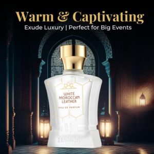 H HABIBI White Moroccan Leather - Eau de Parfum Fragrance for Men - Citrus, Spicy, Woody Fresh Scent. Long-Lasting, Unique Cologne perfect blend, Daytime, office and evening scent