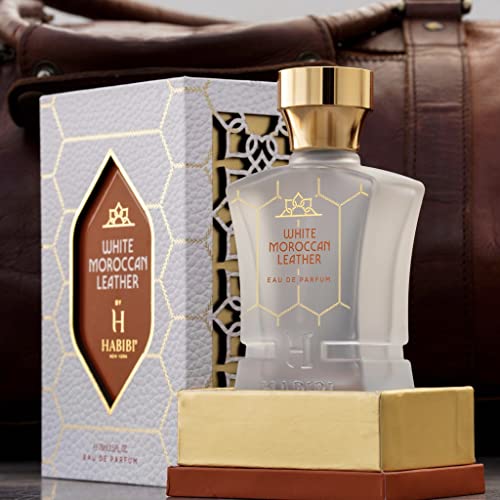 H HABIBI White Moroccan Leather - Eau de Parfum Fragrance for Men - Citrus, Spicy, Woody Fresh Scent. Long-Lasting, Unique Cologne perfect blend, Daytime, office and evening scent