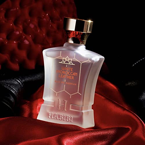 H HABIBI White Moroccan Leather - Eau de Parfum Fragrance for Men - Citrus, Spicy, Woody Fresh Scent. Long-Lasting, Unique Cologne perfect blend, Daytime, office and evening scent