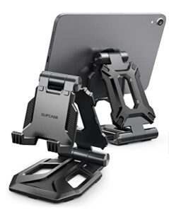heavy duty phone stand for desk folds flat fits in pocket-black