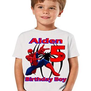 Custom Spider Birthday Shirt with Any Name and Age Family Spider Birthday Shirts Handmade Kids Party Spider Birthday