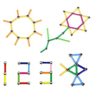 Ocensmice 160Pcs Magnetic Building Sticks Blocks, Magnet Educational Toys STEM Toys for Kids and Adult, 3D Construction Building Toy with Storage Bag