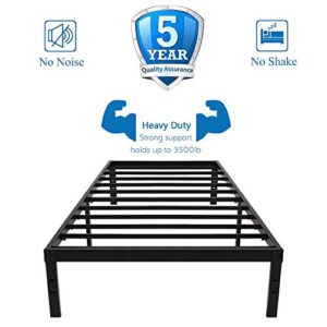 Homdock Twin XL Bed Frame, Heavy Duty 16 Inch Metal Platform Mattress Foundation/Sturdy Strong Steel Structure/Fits to 3500 lbs/Noise Free/None Slip/No Box Spring Needed/Black Finish