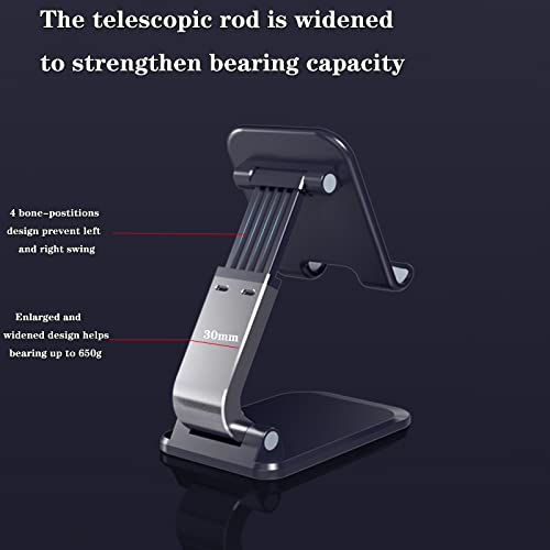 Fanlory Foldable Phone Stand for Desk - Adjustable Height Cell Phone Holder Portable Cellphone Cradle Desktop Dock Compatible with iPhone 13 Pro Max Mini, 12 11 XR X 8 7 6 Plus SE, 4-8'' Smartphone