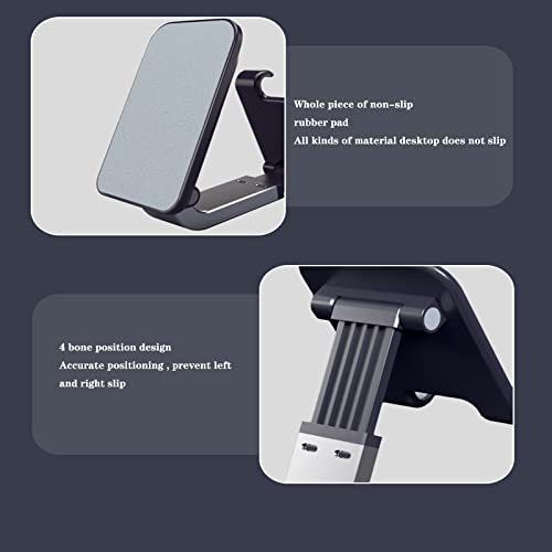 Fanlory Foldable Phone Stand for Desk - Adjustable Height Cell Phone Holder Portable Cellphone Cradle Desktop Dock Compatible with iPhone 13 Pro Max Mini, 12 11 XR X 8 7 6 Plus SE, 4-8'' Smartphone