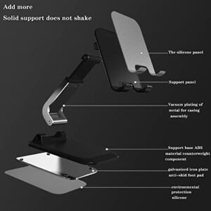 Fanlory Foldable Phone Stand for Desk - Adjustable Height Cell Phone Holder Portable Cellphone Cradle Desktop Dock Compatible with iPhone 13 Pro Max Mini, 12 11 XR X 8 7 6 Plus SE, 4-8'' Smartphone