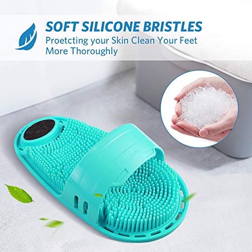 meidong Silicone Shower Foot Scrubber Personal Foot Massage and Cleaning, Non-Slip Foot Scrubber for Men and Women (1PCS Green)