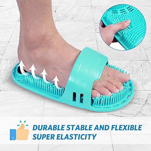 meidong Silicone Shower Foot Scrubber Personal Foot Massage and Cleaning, Non-Slip Foot Scrubber for Men and Women (1PCS Green)