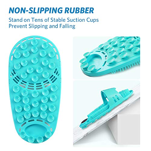 meidong Silicone Shower Foot Scrubber Personal Foot Massage and Cleaning, Non-Slip Foot Scrubber for Men and Women (1PCS Green)