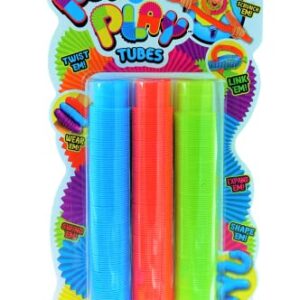 JA-RU Pop & Play Pull Pop Tubes (3 Tubes in 1 Pack) Plastic Bendy Pipes Fidget Toy for Kids & Adults. Educational STEM Sensory Toys Building & Construction Activity. Flexible Tube Stress Toys 4778-1A