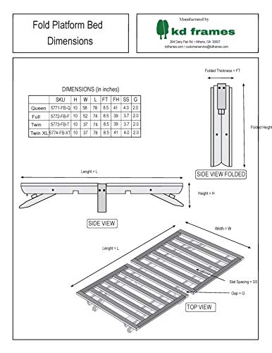 KD Frames Fold Platform Bed - Full