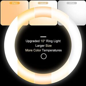 UBeesize 10''Selfie Ring Light with 62''Tripod Stand, Led Ring Light with Phone Holder and Remote for Video Recording/Zoom Meeting (YouTube/ Tiktok/Twitch), Compatible with Phones, Cameras & Webcams