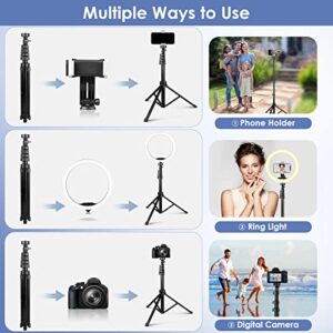 UBeesize 10''Selfie Ring Light with 62''Tripod Stand, Led Ring Light with Phone Holder and Remote for Video Recording/Zoom Meeting (YouTube/ Tiktok/Twitch), Compatible with Phones, Cameras & Webcams