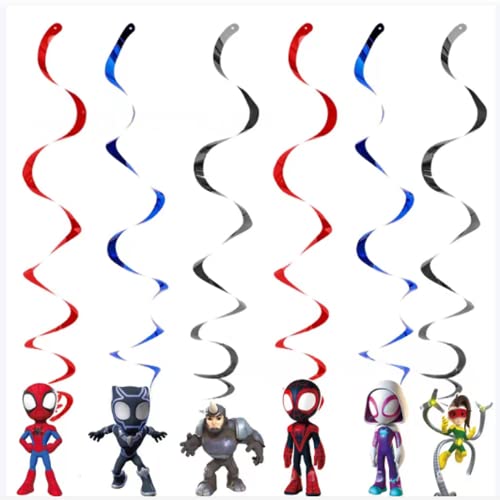 Spidery and His Amazing Heroes Friends Birthday Party Favor Decorations Supplies Included Tablecloth, Napkins, Banner, Plates, Balloons, Candy Gift Bags and Hanging Swirls for Kids Boys Girls