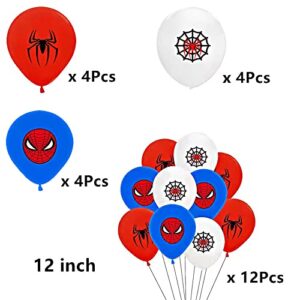 Spidery and His Amazing Heroes Friends Birthday Party Favor Decorations Supplies Included Tablecloth, Napkins, Banner, Plates, Balloons, Candy Gift Bags and Hanging Swirls for Kids Boys Girls