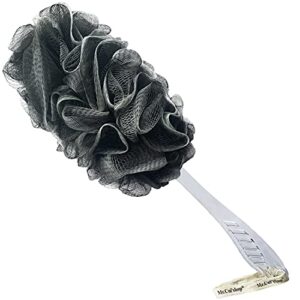 bamboo charcoal fiber exfoliating loofah luffa loofa bath back brush on a stick - long handle with radian is ergonomic for men and women - shower sponge body back scrubber