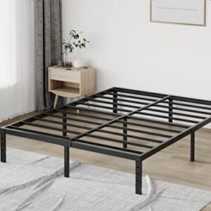 Joeffany 14" H King Bed Frame with Storage, 3500 lbs Heavy Duty Black Metal Platform Bed, No Box Spring Needed Mattress Foundation, Quick Assembly, No Box Spring Needed Black