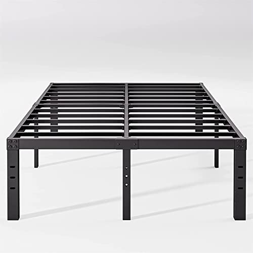 Joeffany 14" H King Bed Frame with Storage, 3500 lbs Heavy Duty Black Metal Platform Bed, No Box Spring Needed Mattress Foundation, Quick Assembly, No Box Spring Needed Black