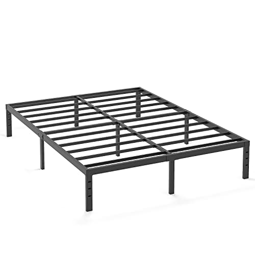 Joeffany 14" H King Bed Frame with Storage, 3500 lbs Heavy Duty Black Metal Platform Bed, No Box Spring Needed Mattress Foundation, Quick Assembly, No Box Spring Needed Black