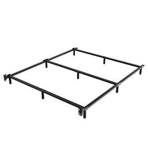 Homdock King Size Metal Bed Frame-7 Inch High Heavy Duty Bed Base with 9-Leg Support for Box Spring & Mattress, Elegant Black Finish