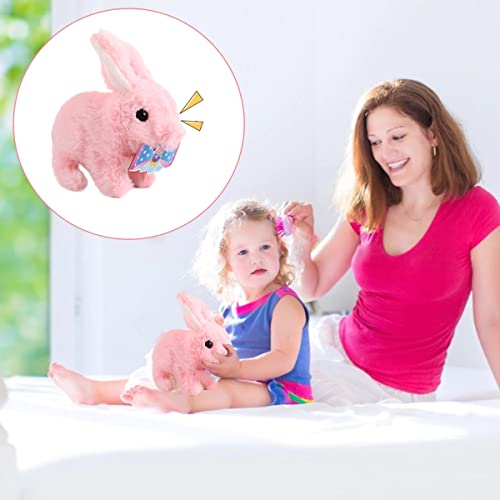 AIIONP 2 PCS Bunny Toys Educational Interactive Toys Bunnies Can Walk and Talk, Easter Plush Stuffed Bunny Toy, Electric Bunny Educational Interactive Toys for Kids, Walking Hopping (with Carrot)