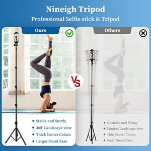 70" Phone Tripod Stand for Recording, Selfie Stick Tripod with Remote Phone Mount, Flexible Travel Tripod for Video Vlogging Photography, Compatible with iPhone Android iPad Cell Phone and Camera