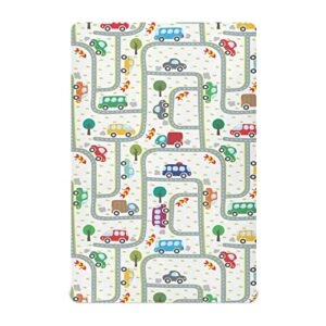 cartoon car crib sheets for baby soft and breathable baby crib sheets machine washable playard fitted sheet for boy girl