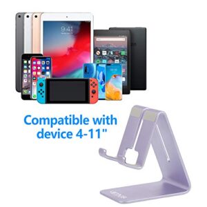 Urmust Cell Phone Stand for Desk Phone Holder Dock Cradle Stand for iPhone 14 13 12 11 Pro Max X Xr 8 Plus 7 6, Tablet(4-10in) [2023 Updated Version] Light Purple