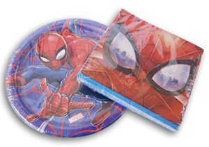 marvel spider super hero party bundle - plates & napkins