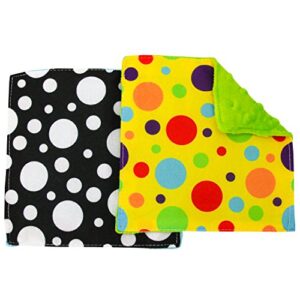 s&t inc. crinkle square sensory toys for babies, baby crinkle toys for infants, toddlers, children, dots print, 6 inch x 6 inch, 2 pack