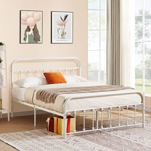 VECELO Metal Platform Bed Frame, Mattress Foundation with Headboard & Footboard,No Box Spring Needed,Full Size