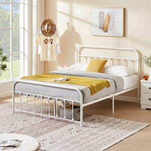 VECELO Metal Platform Bed Frame, Mattress Foundation with Headboard & Footboard,No Box Spring Needed,Full Size