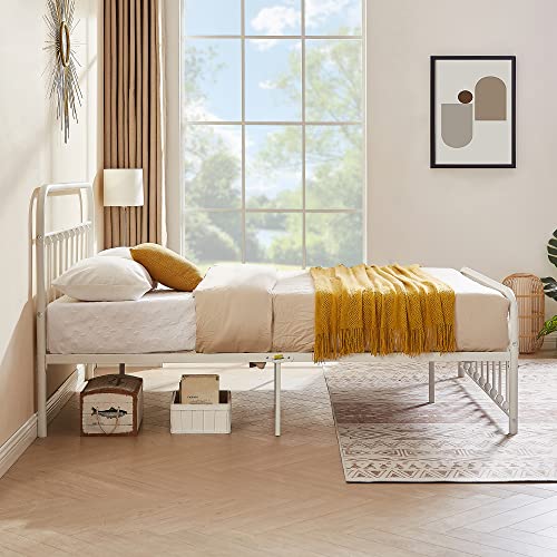 VECELO Metal Platform Bed Frame, Mattress Foundation with Headboard & Footboard,No Box Spring Needed,Full Size