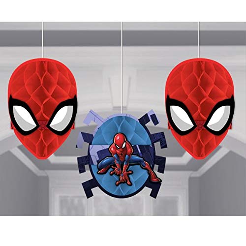 Spider-Man Webbed Wonder Honeycomb Decorations - 7", 3 Pcs