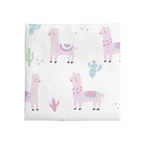 Super Soft Pink Llama Nursery Crib Fitted Sheet